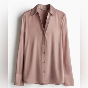 H&M Satin Button Down Blouse in “Old Rose”